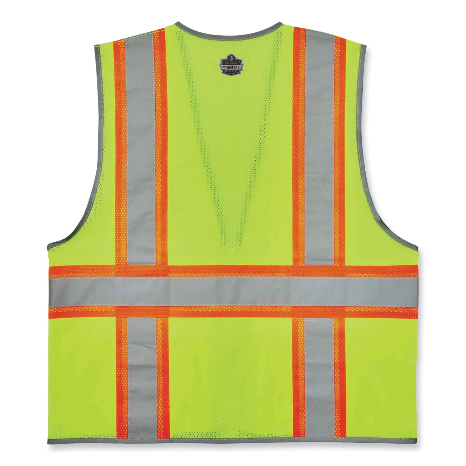 GloWear 8246Z Class 2 Two-Tone Mesh Reflective Binding Zipper Vest, Polyester, Large/XL, Lime, Ships in 1-3 Business Days - 2