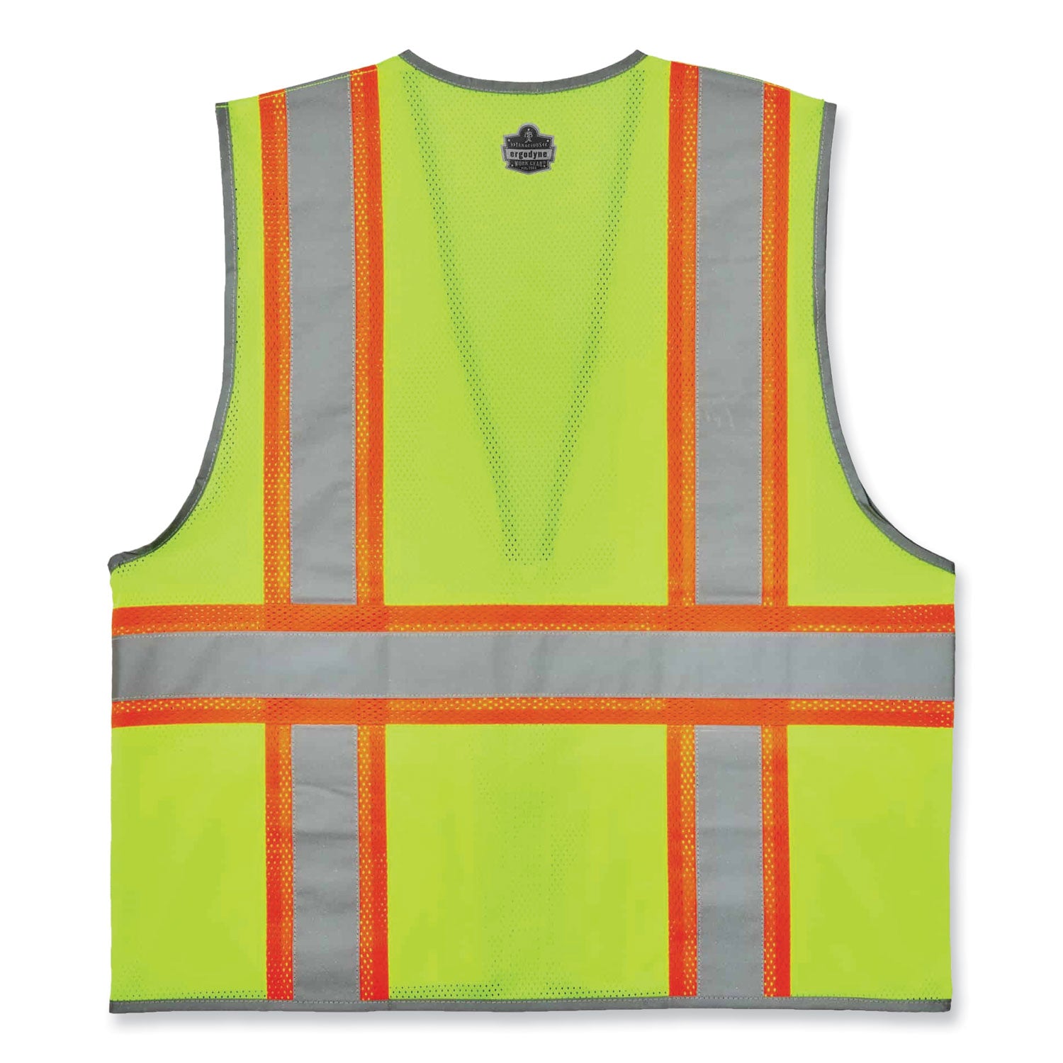 GloWear 8246Z Class 2 Two-Tone Mesh Reflective Binding Zipper Vest, Polyester, 2X-Large/3XL, Lime, Ships in 1-3 Business Days