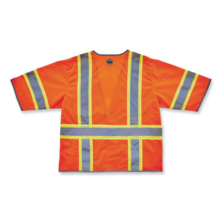 GloWear 8346Z Class 3 Two-Tone Hi-Vis Surveyor Zipper Vest, 2X-Large/3X-Large, Orange, Ships in 1-3 Business Days