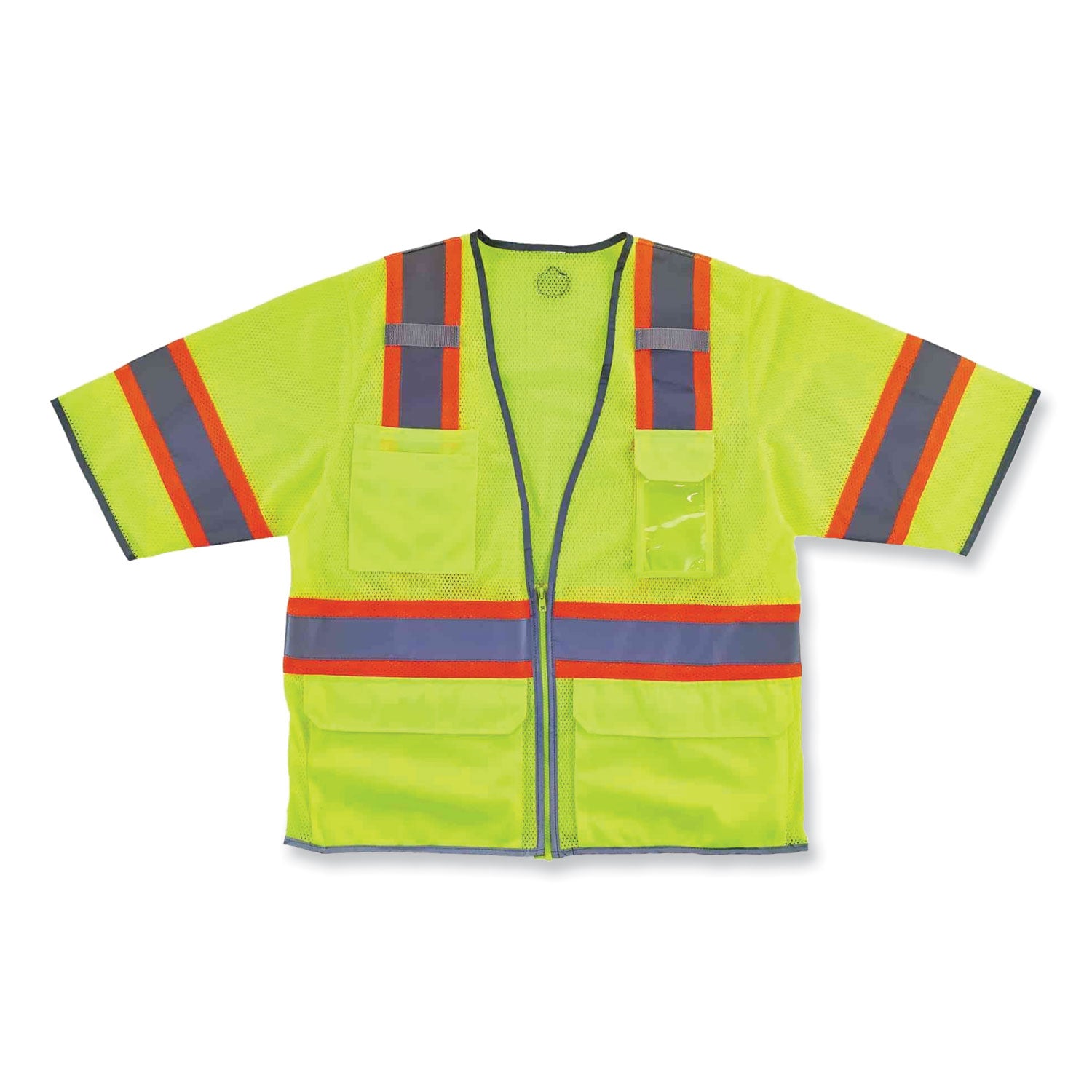 GloWear 8346Z Class 3 Two-Tone Hi-Vis Surveyor Zipper Vest, Small/Medium, Lime, Ships in 1-3 Business Days