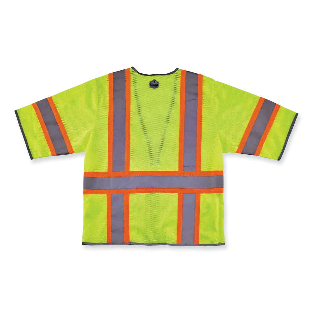 GloWear 8346Z Class 3 Two-Tone Hi-Vis Surveyor Zipper Vest, Small/Medium, Lime, Ships in 1-3 Business Days