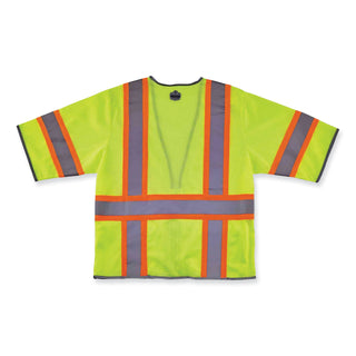 GloWear 8346Z Class 3 Two-Tone Hi-Vis Surveyor Zipper Vest, Small/Medium, Lime, Ships in 1-3 Business Days