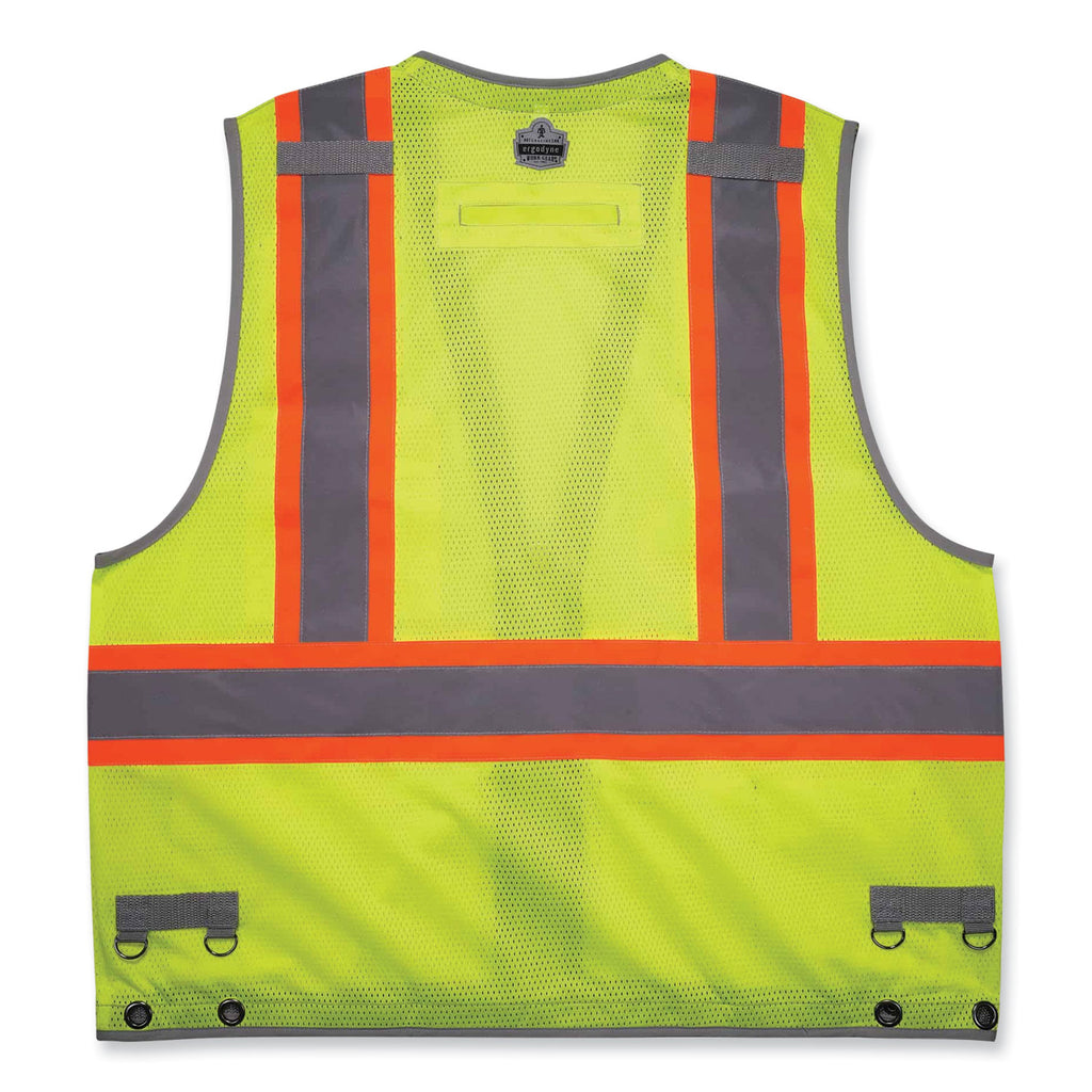 GloWear 8231TV Class 2 Hi-Vis Tool Tethering Safety Vest, Polyester, Small/Medium, Lime, Ships in 1-3 Business Days