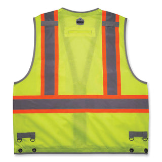 GloWear 8231TV Class 2 Hi-Vis Tool Tethering Safety Vest, Polyester, 2X-Large/3X-Large, Lime, Ships in 1-3 Business Days