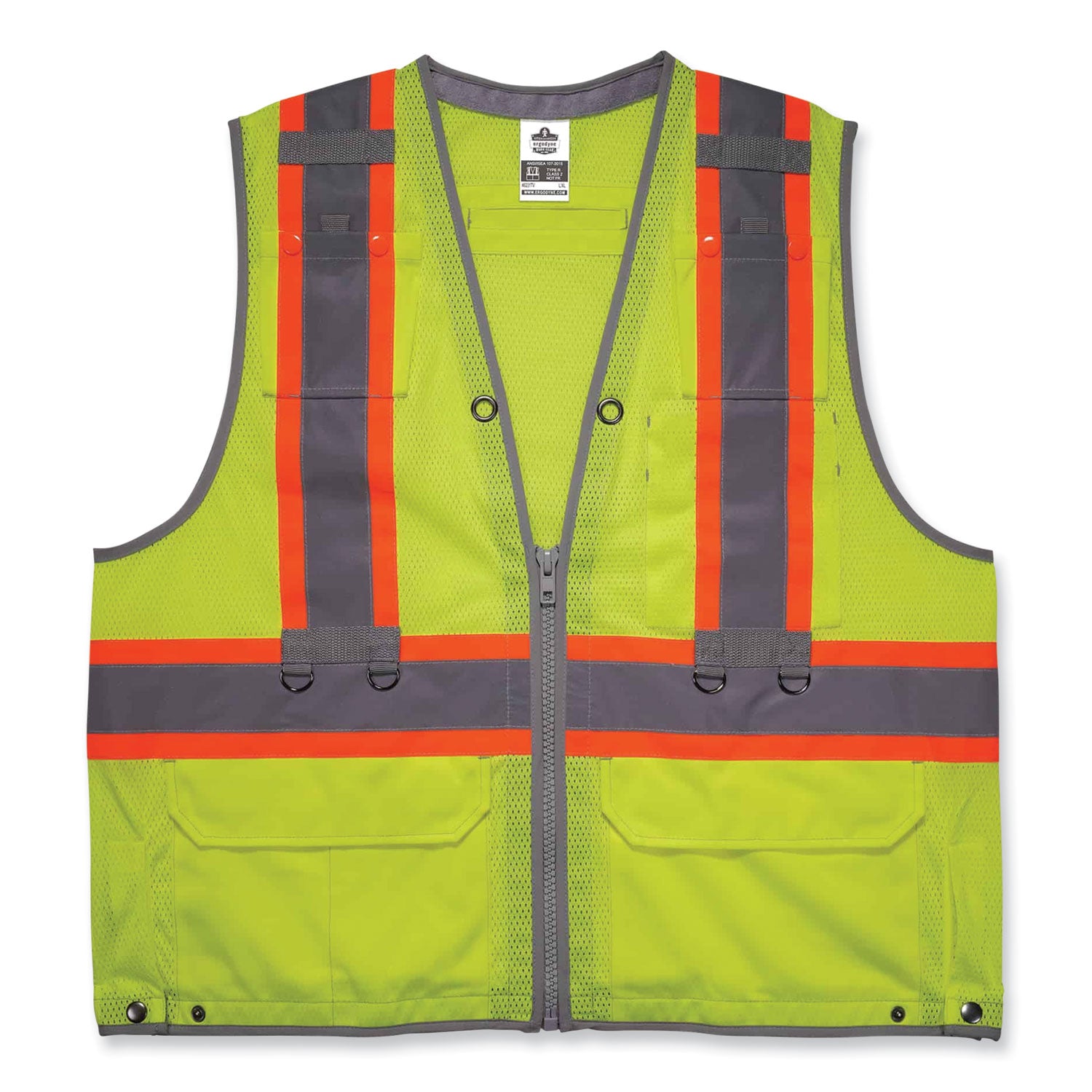 glowear-8231tv-class-2-hi-vis-tool-tethering-safety-vest-polyester-2x-large-3x-large-lime-ships-in-1-3-business-days_ego24177 - 1