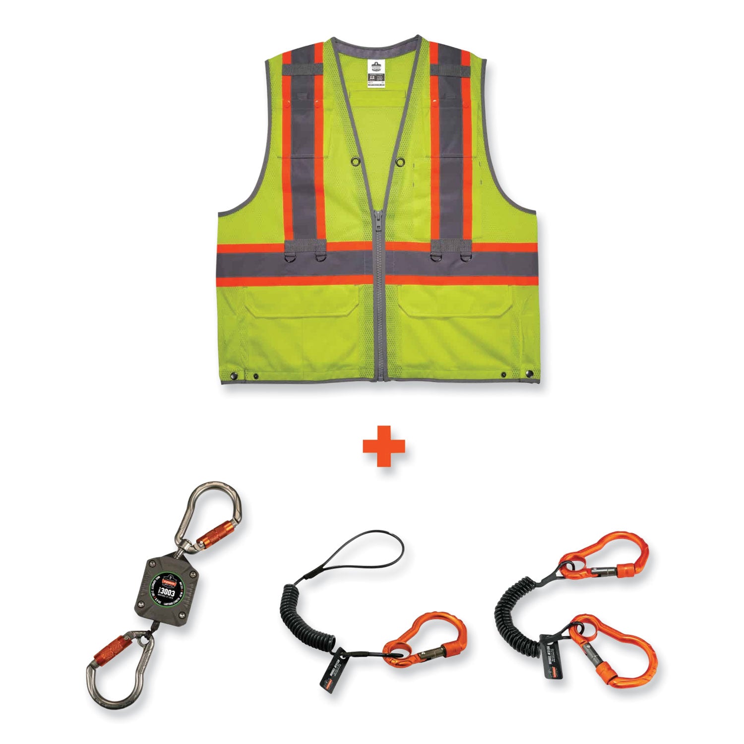 glowear-8231tvk-class-2-hi-vis-tool-tethering-safety-vest-kit-polyester-small-medium-lime-ships-in-1-3-business-days_ego24183 - 2
