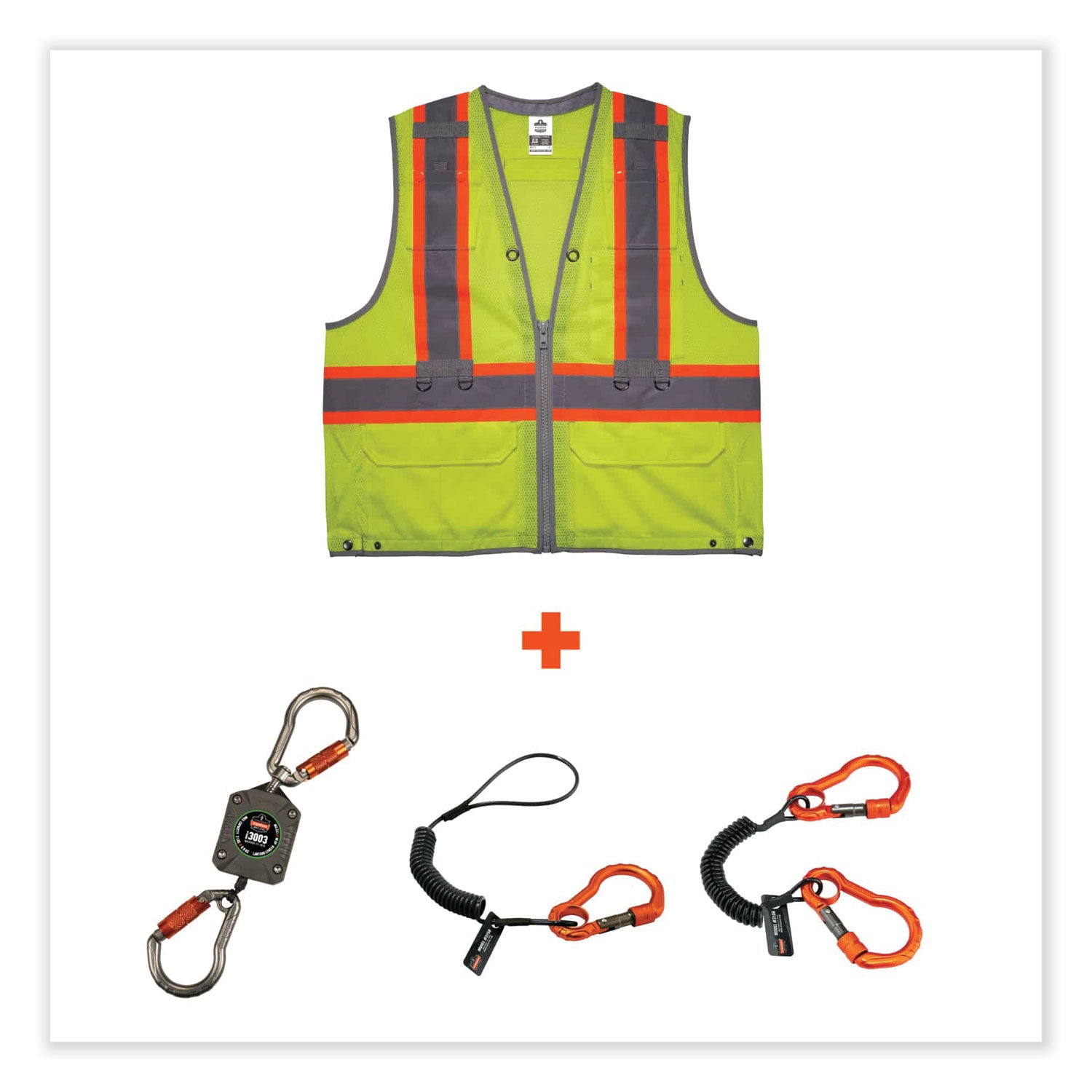 glowear-8231tvk-class-2-hi-vis-tool-tethering-safety-vest-kit-polyester-large-x-large-lime-ships-in-1-3-business-days_ego24185 - 2