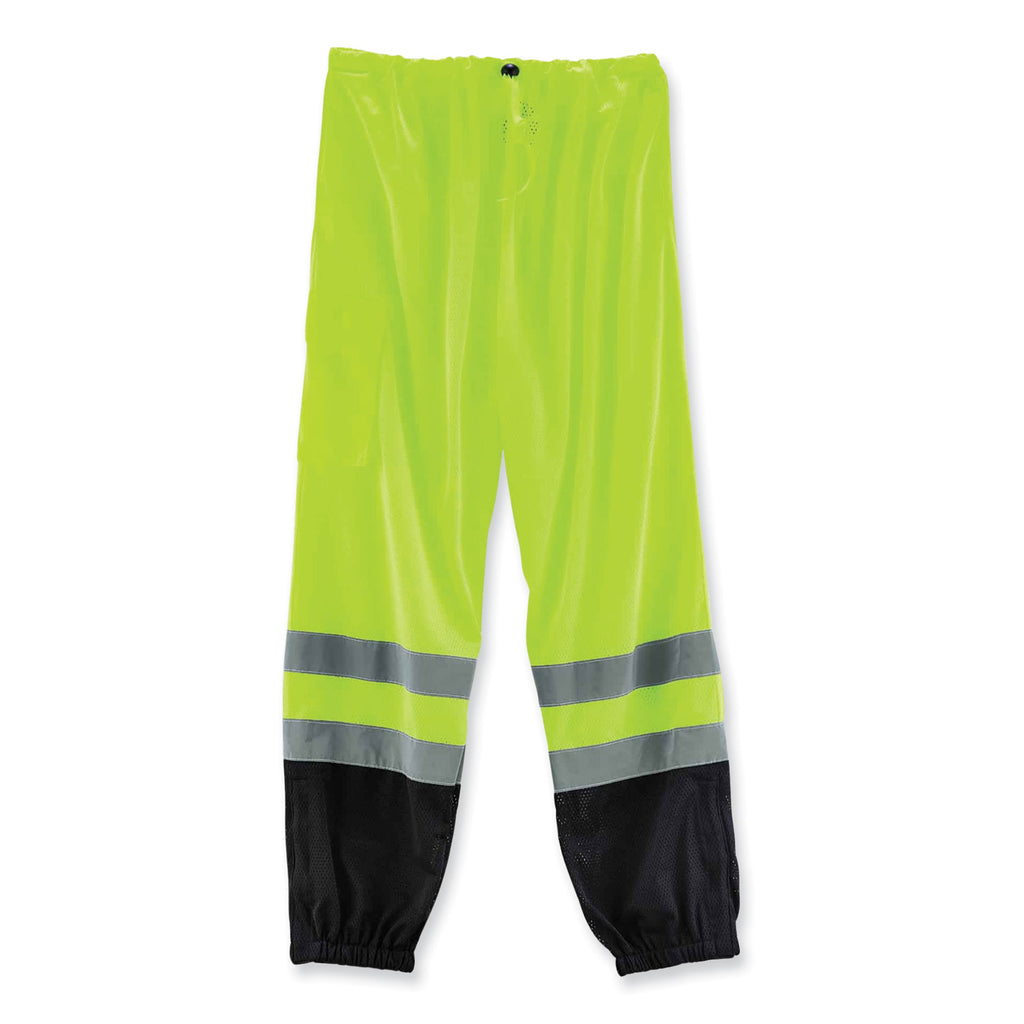 GloWear 8910BK Class E Hi-Vis Pants with Black Bottom, Polyester, Small/Medium, Lime, Ships in 1-3 Business Days