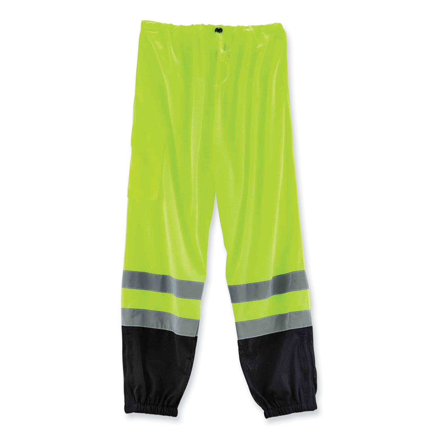 GloWear 8910BK Class E Hi-Vis Pants with Black Bottom, Polyester, Small/Medium, Lime, Ships in 1-3 Business Days