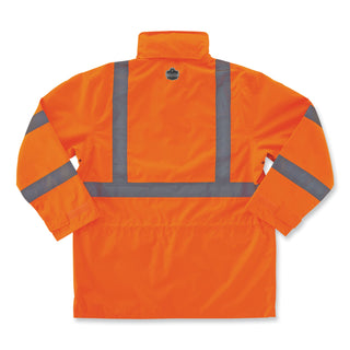 GloWear 8365 Class 3 Hi-Vis Rain Jacket, Polyester, Small, Orange, Ships in 1-3 Business Days