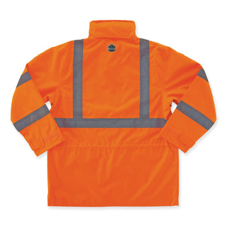 GloWear 8365 Class 3 Hi-Vis Rain Jacket, Polyester, X-Large, Orange, Ships in 1-3 Business Days
