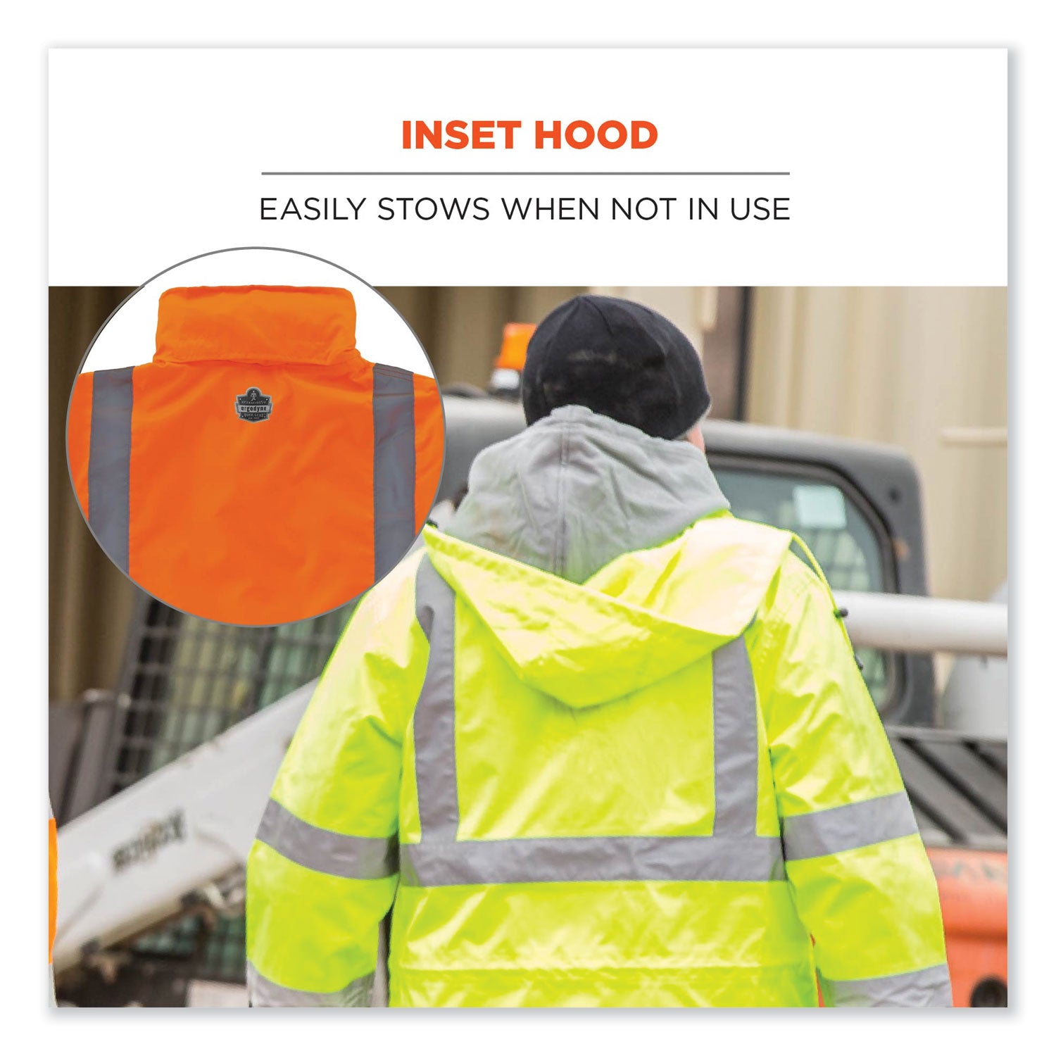 GloWear 8365 Class 3 Hi-Vis Rain Jacket, Polyester, X-Large, Orange, Ships in 1-3 Business Days