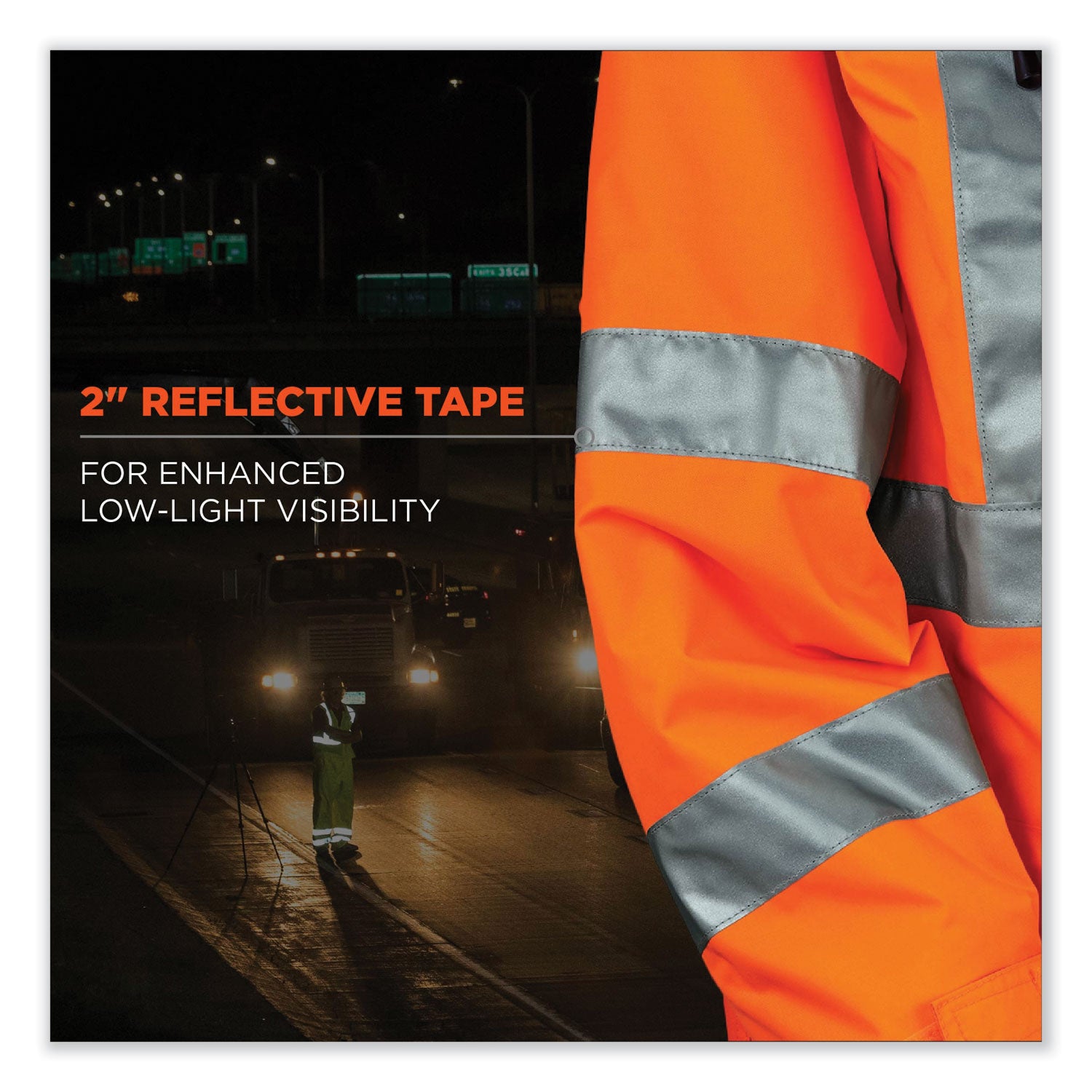 GloWear 8365 Class 3 Hi-Vis Rain Jacket, Polyester, 4X-Large, Orange, Ships in 1-3 Business Days