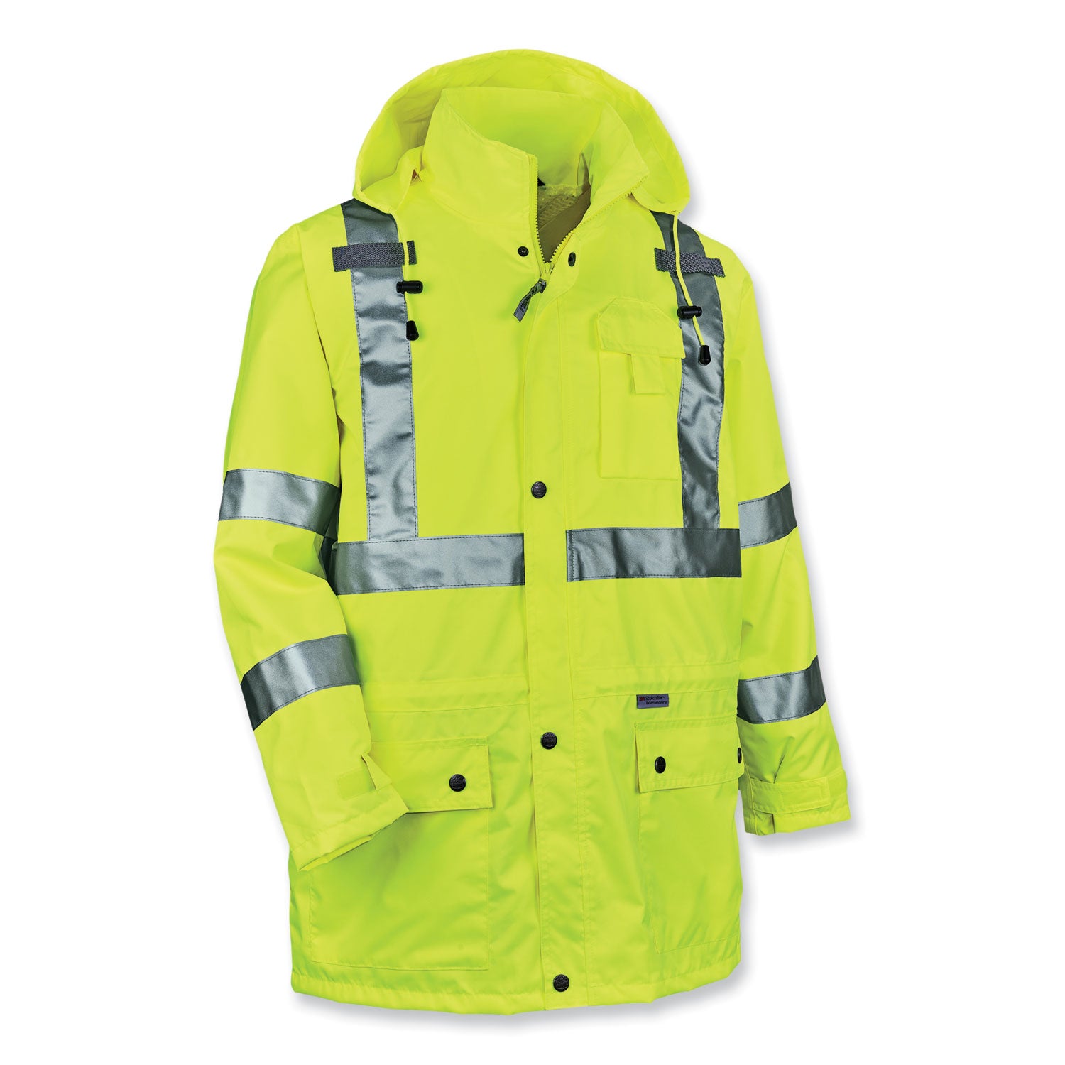 glowear-8365-class-3-hi-vis-rain-jacket-polyester-medium-lime-ships-in-1-3-business-days_ego24323 - 1