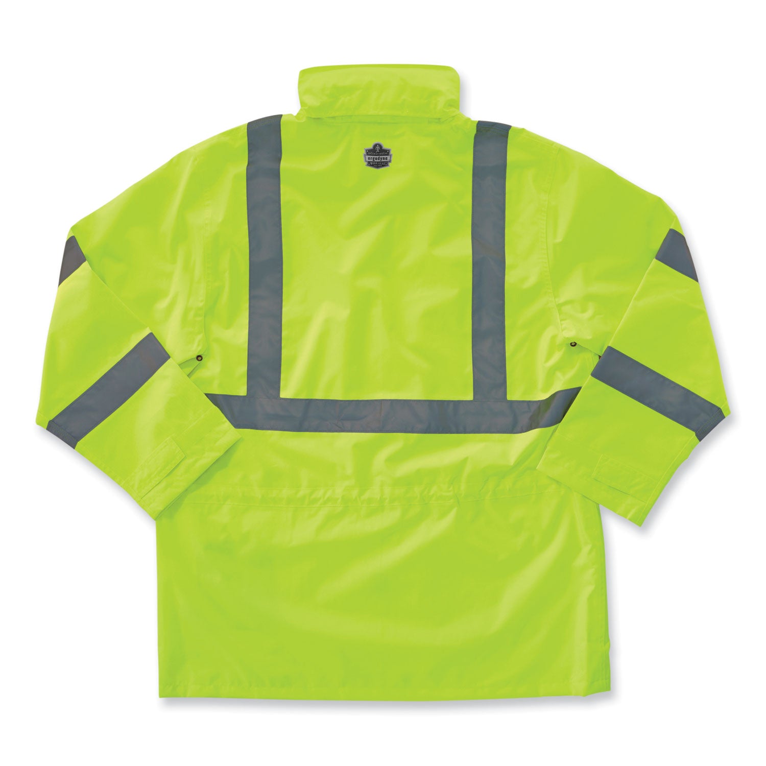 GloWear 8365 Class 3 Hi-Vis Rain Jacket, Polyester, Large, Lime, Ships in 1-3 Business Days