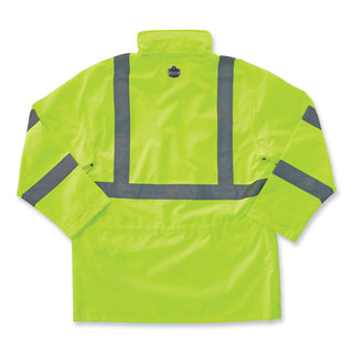 GloWear 8365 Class 3 Hi-Vis Rain Jacket, Polyester, X-Large, Lime, Ships in 1-3 Business Days