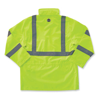 GloWear 8365 Class 3 Hi-Vis Rain Jacket, Polyester, 4X-Large, Lime, Ships in 1-3 Business Days
