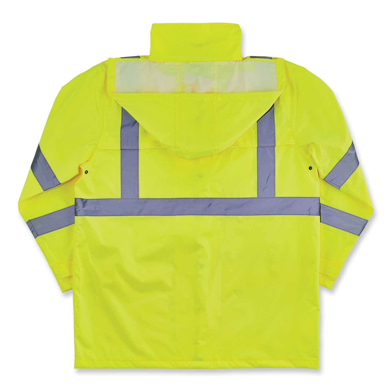 GloWear 8366 Class 3 Lightweight Hi-Vis Rain Jacket, Polyester, Large, Lime, Ships in 1-3 Business Days