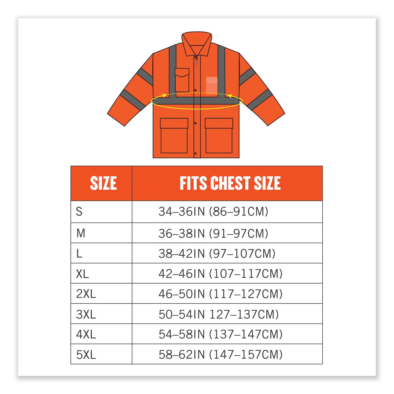 GloWear 8366 Class 3 Lightweight Hi-Vis Rain Jacket, Polyester, 3X-Large, Orange, Ships in 1-3 Business Days