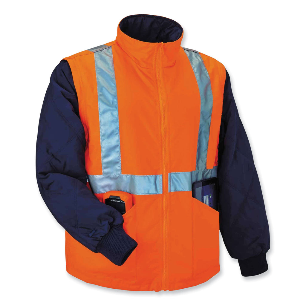GloWear 8385 Class 3 Hi-Vis 4-in-1 Jacket, Medium, Orange, Ships in 1-3 Business Days