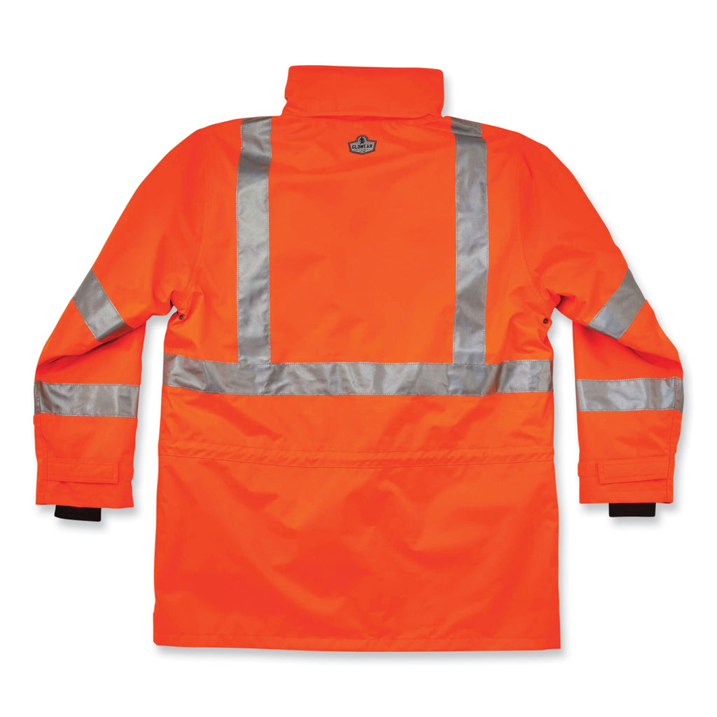 GloWear 8385 Class 3 Hi-Vis 4-in-1 Jacket, 4X-Large, Orange, Ships in 1-3 Business Days