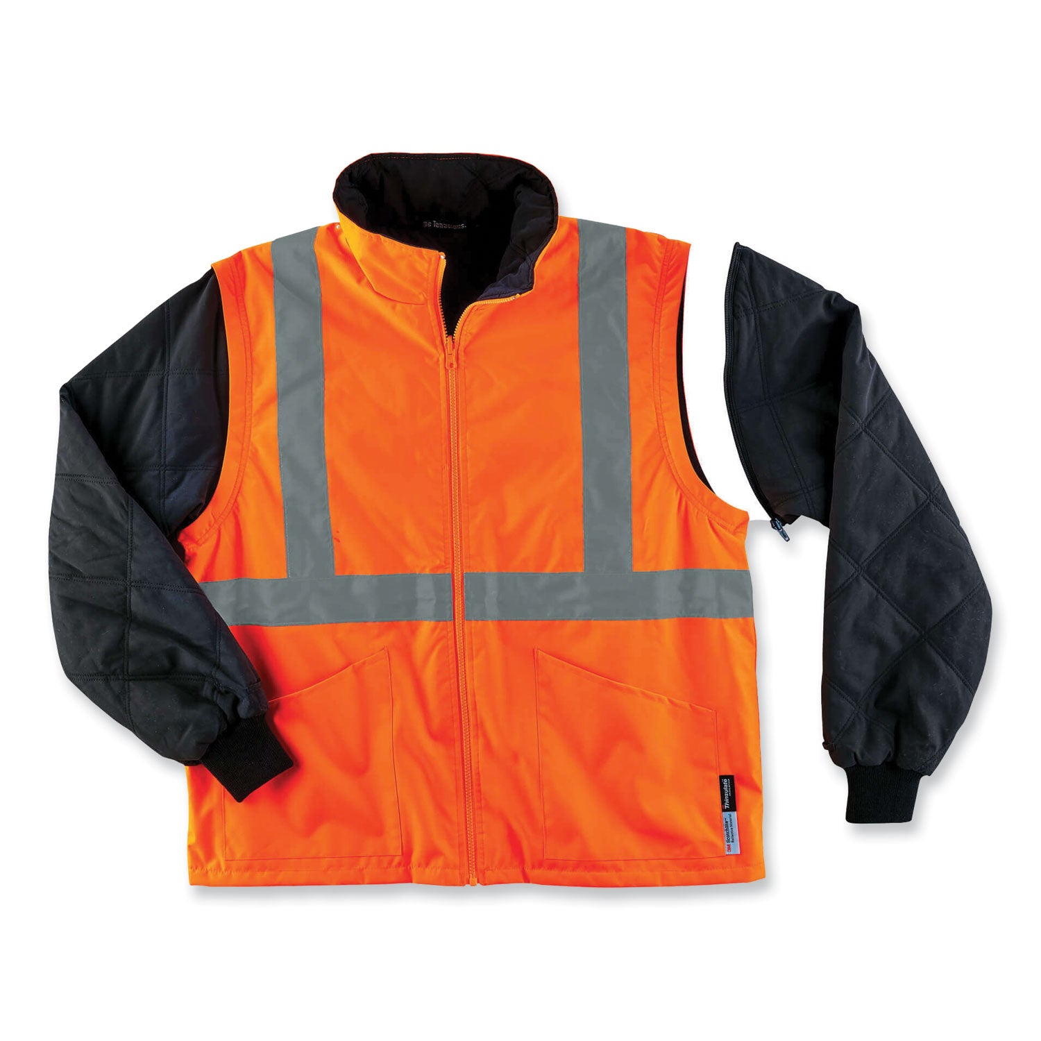 GloWear 8385 Class 3 Hi-Vis 4-in-1 Jacket, 5X-Large, Orange, Ships in 1-3 Business Days