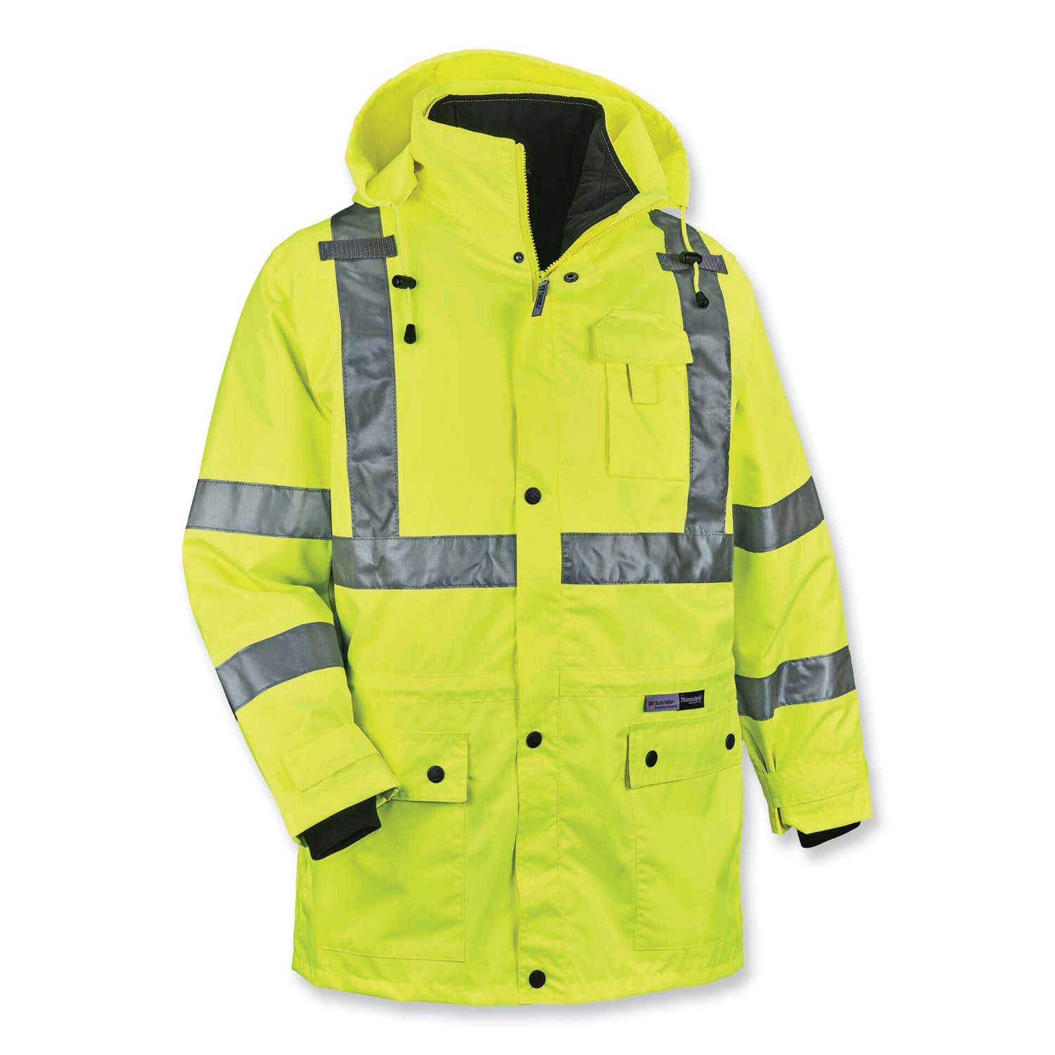 glowear-8385-class-3-hi-vis-4-in-1-jacket-x-large-lime-ships-in-1-3-business-days_ego24385 - 1