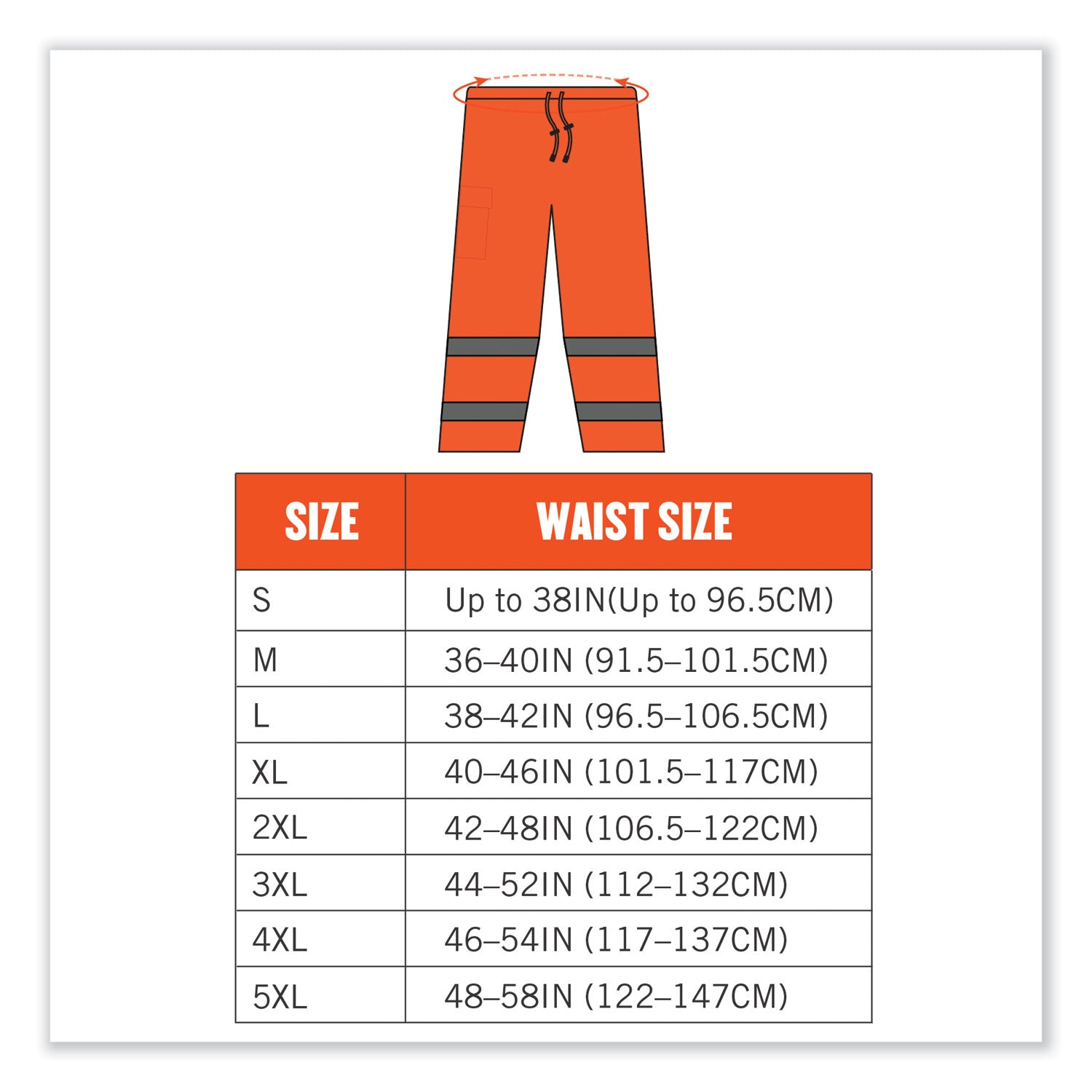 GloWear 8915 Class E Hi-Vis Rain Pants, 4X-Large, Orange, Ships in 1-3 Business Days