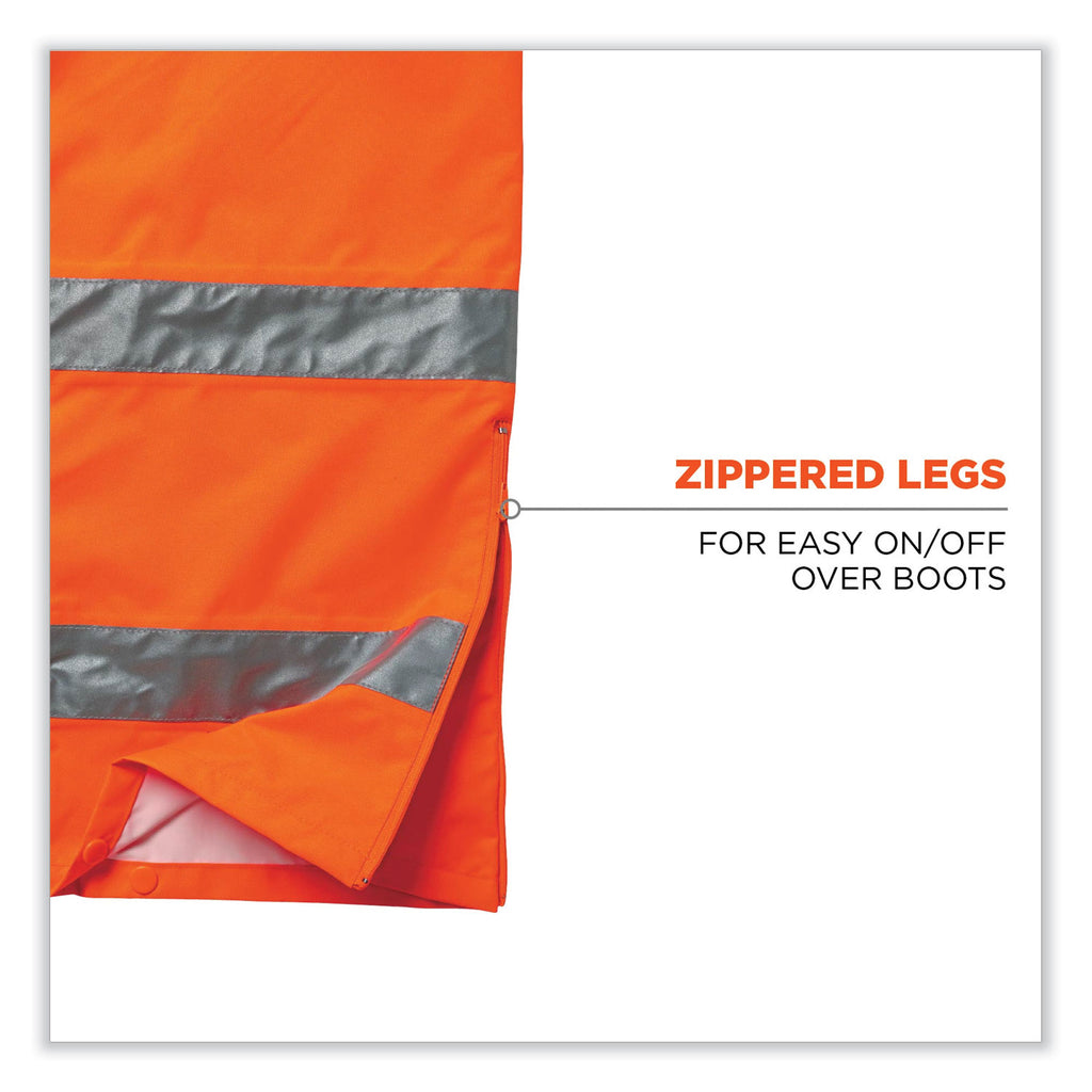GloWear 8915 Class E Hi-Vis Rain Pants, 5X-Large, Orange, Ships in 1-3 Business Days