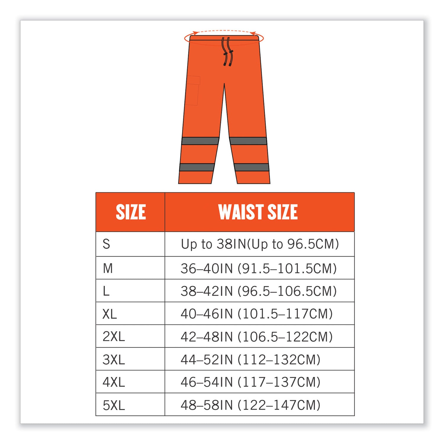 GloWear 8915 Class E Hi-Vis Rain Pants, 5X-Large, Orange, Ships in 1-3 Business Days