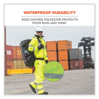 GloWear 8915 Class E Hi-Vis Rain Pants, Large, Lime, Ships in 1-3 Business Days
