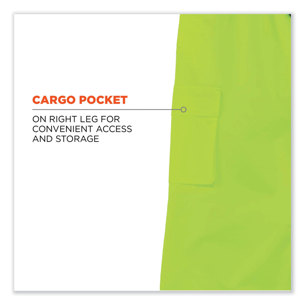 GloWear 8915 Class E Hi-Vis Rain Pants, Large, Lime, Ships in 1-3 Business Days