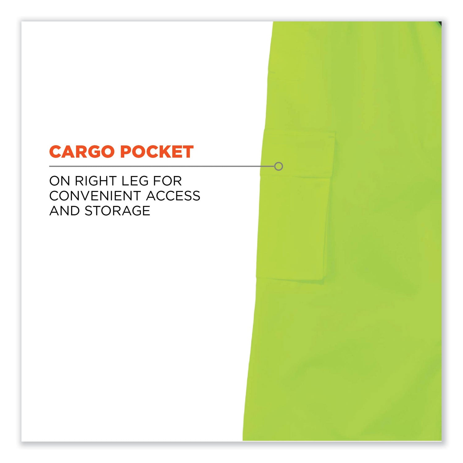GloWear 8915 Class E Hi-Vis Rain Pants, Large, Lime, Ships in 1-3 Business Days