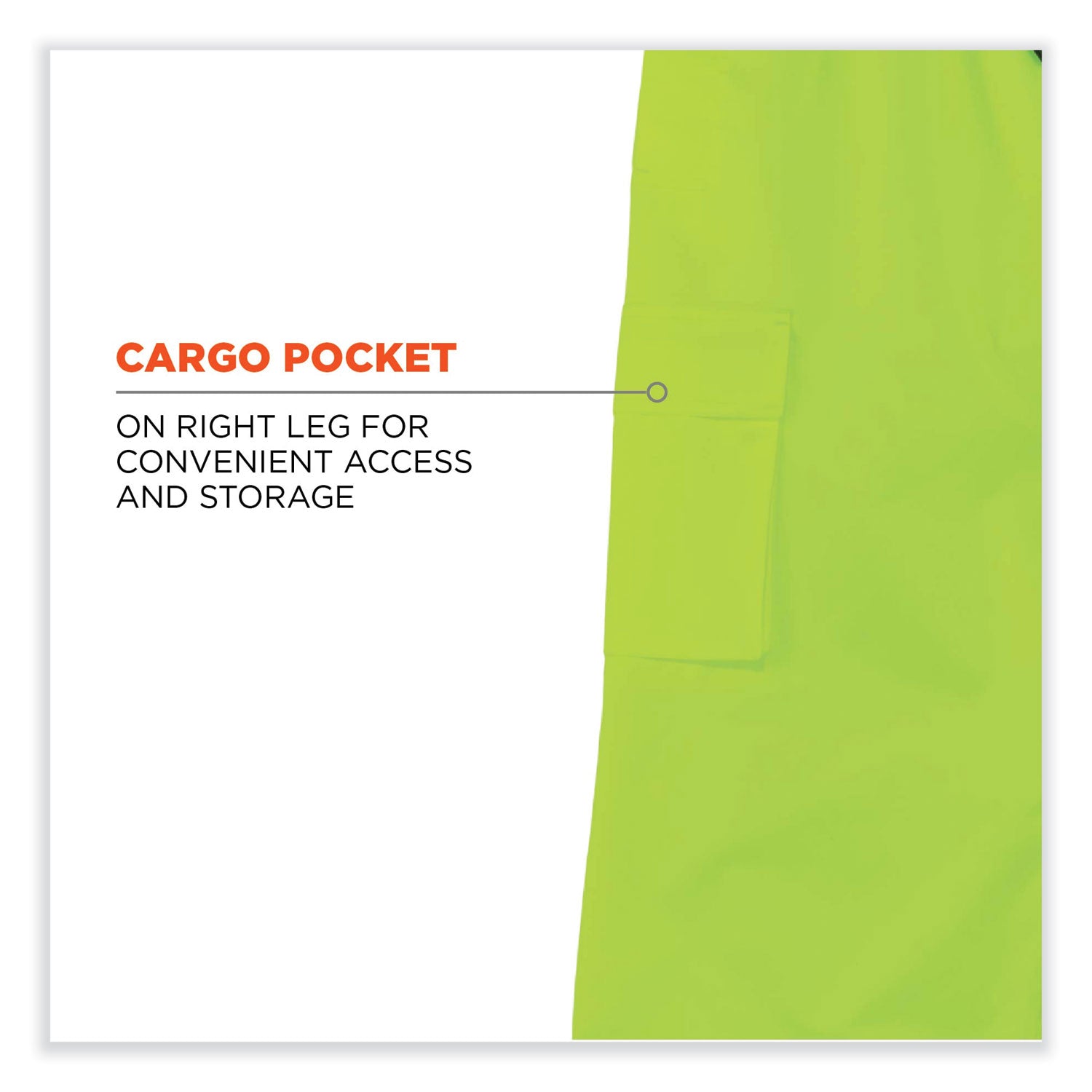 GloWear 8915 Class E Hi-Vis Rain Pants, X-Large, Lime, Ships in 1-3 Business Days