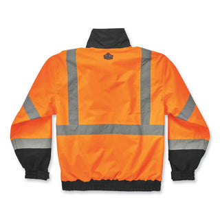GloWear 8379 Class 3 Hi-Vis Fleece Lined Bomber Jacket, Orange, Medium, Ships in 1-3 Business Days