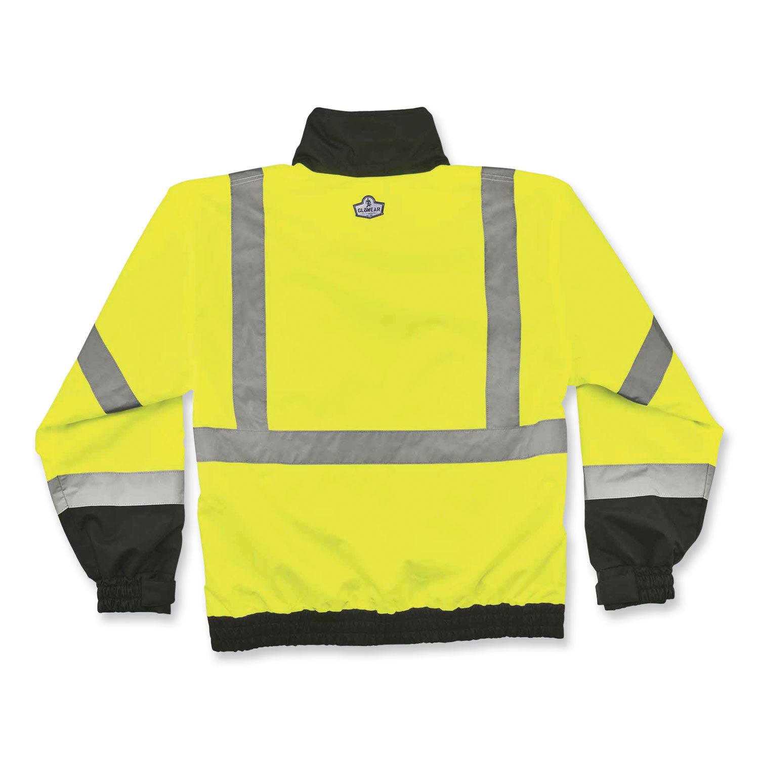 GloWear 8379 Class 3 Hi-Vis Fleece Lined Bomber Jacket, Lime, Small, Ships in 1-3 Business Days
