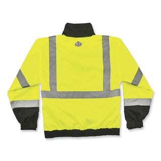 GloWear 8379 Class 3 Hi-Vis Fleece Lined Bomber Jacket, Lime, Small, Ships in 1-3 Business Days