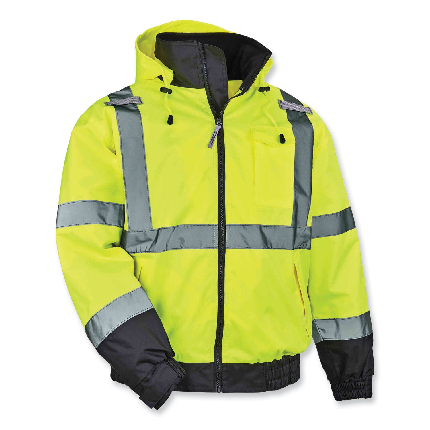 glowear-8379-class-3-hi-vis-fleece-lined-bomber-jacket-lime-small-ships-in-1-3-business-days_ego24472 - 1