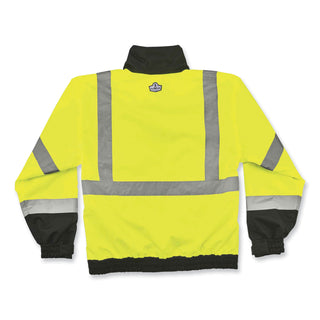 GloWear 8379 Class 3 Hi-Vis Fleece Lined Bomber Jacket, Lime, Medium, Ships in 1-3 Business Days