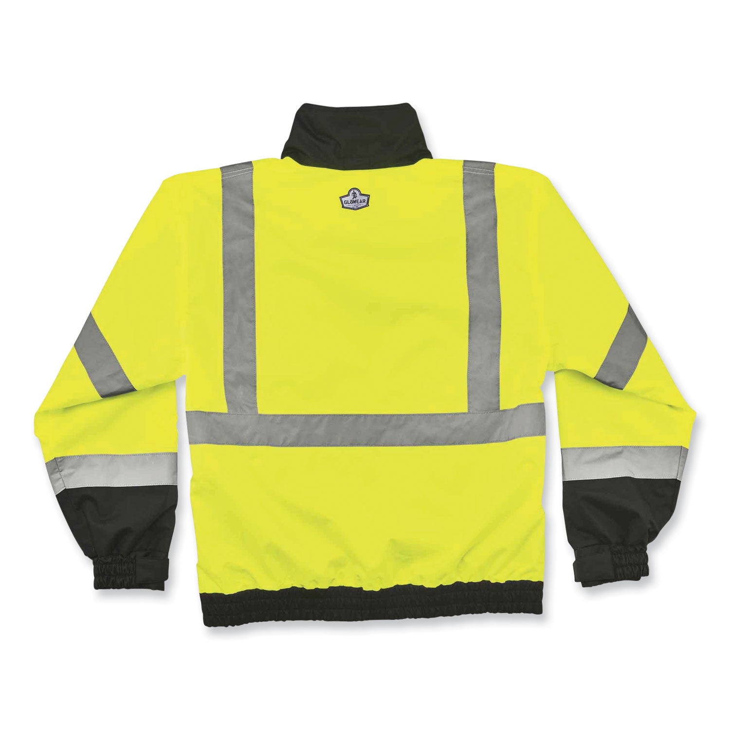 glowear-8379-class-3-hi-vis-fleece-lined-bomber-jacket-lime-large-ships-in-1-3-business-days_ego24474 - 2