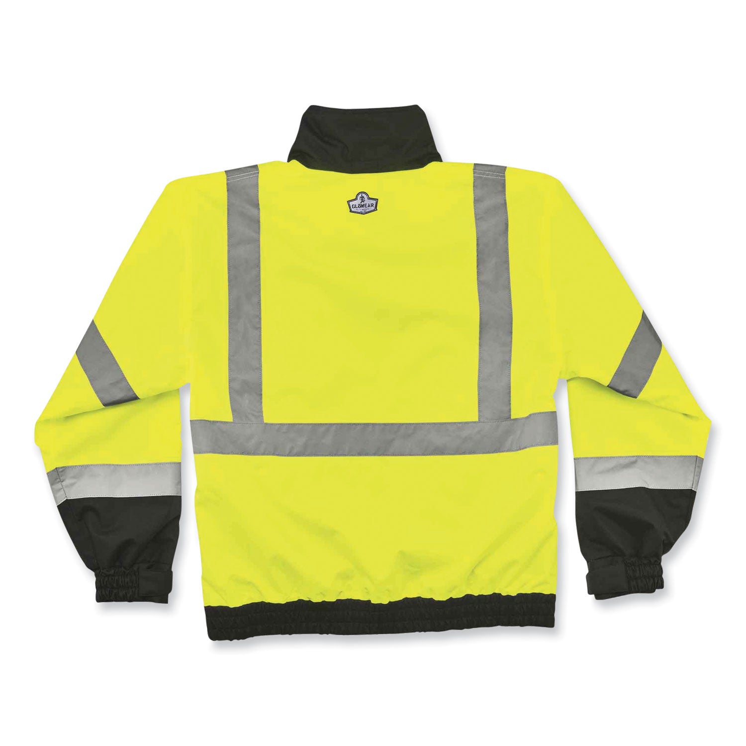 GloWear 8379 Class 3 Hi-Vis Fleece Lined Bomber Jacket, Lime, X-Large, Ships in 1-3 Business Days