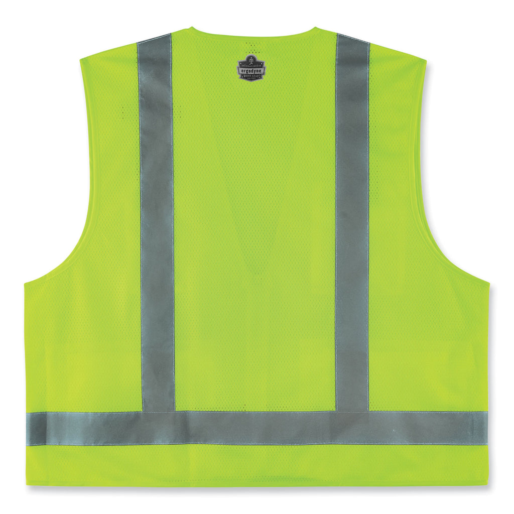 GloWear 8249Z-S Single Size Class 2 Economy Surveyors Zipper Vest, Polyester, X-Small, Lime, Ships in 1-3 Business Days