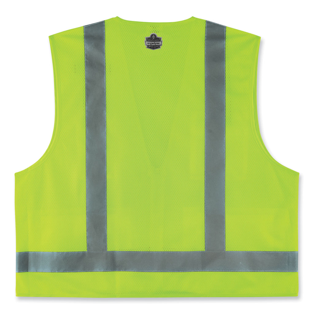 GloWear 8249Z-S Single Size Class 2 Economy Surveyors Zipper Vest, Polyester, Small, Lime, Ships in 1-3 Business Days