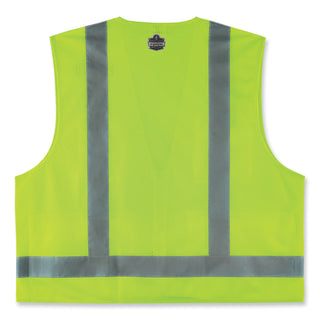 GloWear 8249Z-S Single Size Class 2 Economy Surveyors Zipper Vest, Polyester, Small, Lime, Ships in 1-3 Business Days