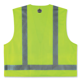 GloWear 8249Z-S Single Size Class 2 Economy Surveyors Zipper Vest, Polyester, X-Large, Lime, Ships in 1-3 Business Days