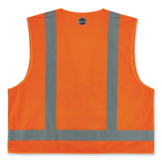 GloWear 8249Z-S Single Size Class 2 Economy Surveyors Zipper Vest, Polyester, Small, Orange, Ships in 1-3 Business Days