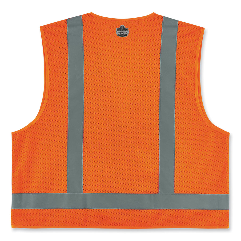 GloWear 8249Z-S Single Size Class 2 Economy Surveyors Zipper Vest, Polyester, X-Large, Orange, Ships in 1-3 Business Days