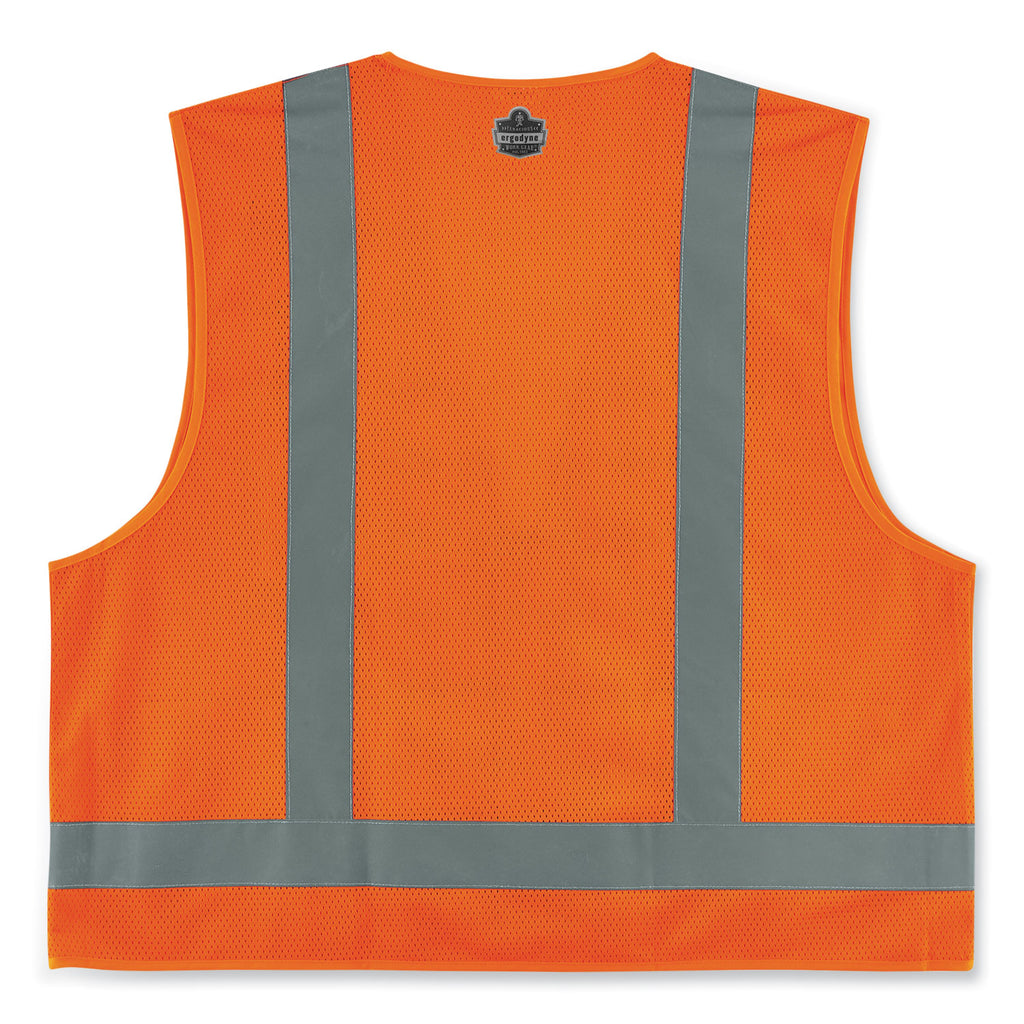 GloWear 8249Z-S Single Size Class 2 Economy Surveyors Zipper Vest, Polyester, 2X-Large, Orange, Ships in 1-3 Business Days