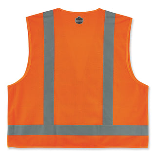 GloWear 8249Z-S Single Size Class 2 Economy Surveyors Zipper Vest, Polyester, 4X-Large, Orange, Ships in 1-3 Business Days