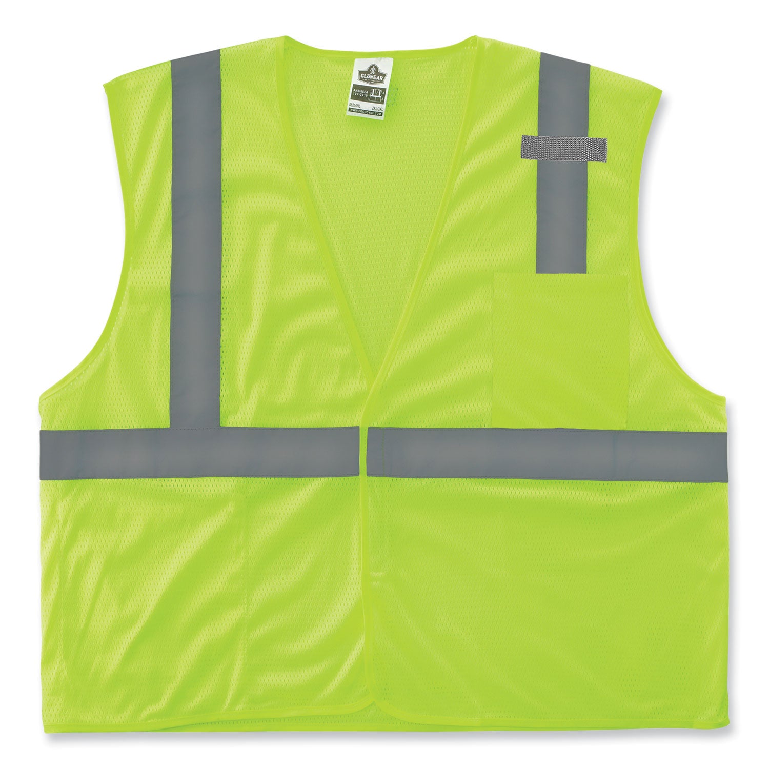 glowear-8210hl-s-single-size-class-2-economy-mesh-vest-polyester-x-small-lime-ships-in-1-3-business-days_ego24521 - 1
